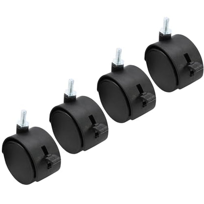 4pcs 2 Inch Swivel Caster Wheels with Brake, M6 Threaded Stem - style: 2 Inch with Brake-M6 Threaded Stem