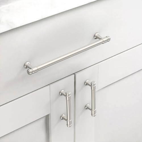 Asidrama 10 Pack 7.5 Inch Brushed Satin Nickel Kitchen Cabinet Handles - color: Brushed Satin Nickel, size: 7.5" Hole Center(192mm)