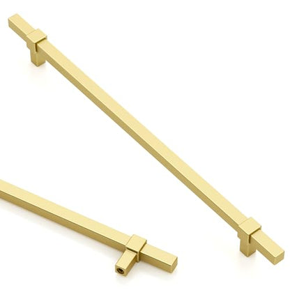 Asidrama 10 Pack 10 inch Brushed Gold Kitchen Cabinet Handles - color: Brushed Gold, size: 10" Hole Center(254mm)