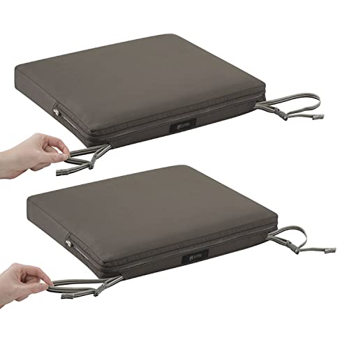Classic Accessories Ravenna Seat Cushion, 17" W x 15" D x 2" Thick, Dark Taupe - color: Dark Taupe, size: 17"W x 15"D x 2"Thick