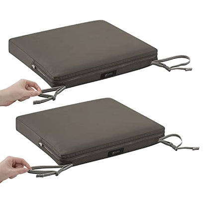 Classic Accessories Ravenna Seat Cushion, 17" W x 15" D x 2" Thick, Dark Taupe - color: Dark Taupe, size: 17"W x 15"D x 2"Thick