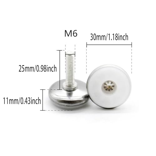 6pcs Adjustable Leg Levelers Furniture Leveling Feet M6 Thread Heavy Duty Couch Table Chair Leveling Feet for Indoor, Outdoors