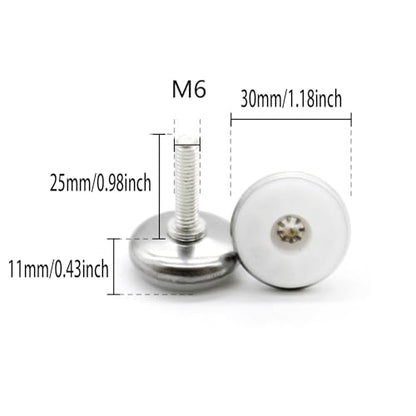 6pcs Adjustable Leg Levelers Furniture Leveling Feet M6 Thread Heavy Duty Couch Table Chair Leveling Feet for Indoor, Outdoors