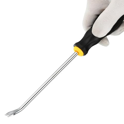 PATIKIL Upholstery Staple Remover, 6" V Curved Construction Staple Puller Staple Nail Tack Tool for Furniture Wooden Floor Photo Frame, Yellow - size: 6"