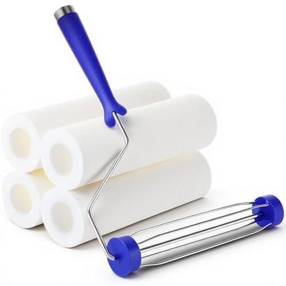Leumoi 4 Pcs 9 Inch Foam Paint Rollers with Roller Frame Kit