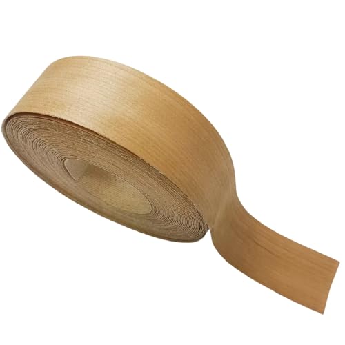Cherry Wood Veneer Edge Banding Strip 2 Inch,Preglued Iron On with Hot Melt Adhesive Edgebanding Roll, Flexible Wood Tape for Plywood Cabinet Furniture Repair (2" x50') - size: 2" x50'