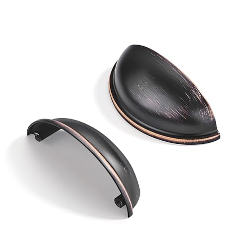 10 Pack 2-1/2" Drawer Pulls Oil Rubbed Bronze Cabinet Cup Pulls Kitchen Hardware Cabinet Handles Drawer Handles Knobs 2-1/2 inch (64mm) Center to Center - color: Oil Rubbed Bronze, size: 2-1/2 inch Hole Center, style: 10 Pack
