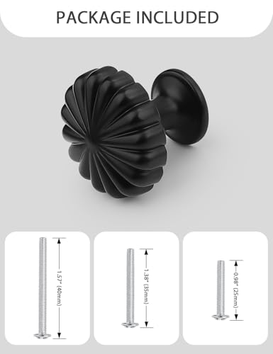Mengico Single Hole Matte Black Zinc Alloy Cabinet Knobs 10 Pack - Drawer Pulls for Dresser, Kitchen & Bathroom Hardware - color: Black, size: Single Knob