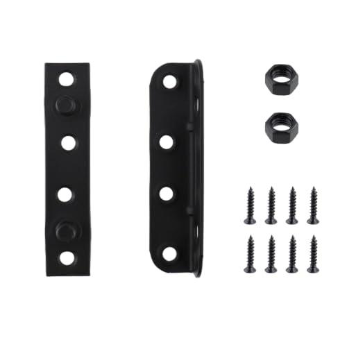 4 Pack Black Bed Rail Brackets, 4-1/3" x 1"