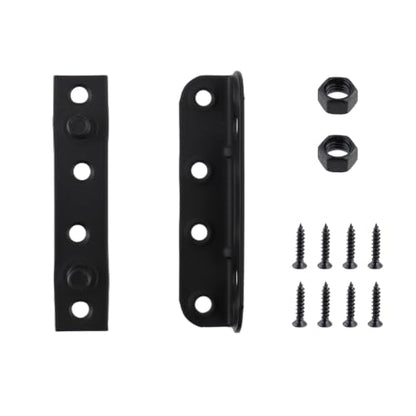 4 Pack Black Bed Rail Brackets, 4-1/3" x 1"