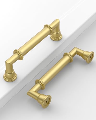10 Pack 3.75''(96mm) Brushed Gold Cabinet Pulls, Kitchen Cabinet Handles for Bathroom Cupboard Pulls - color: Matte Gold, size: 3.75" Hole Center