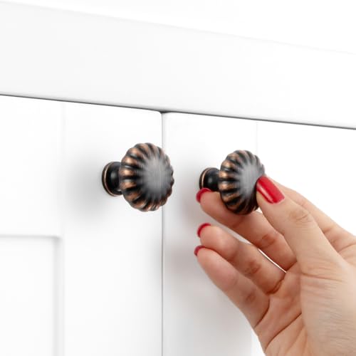 Oil Rubbed Bronze Cabinet Knobs Round Cabinet Pulls 10 Pack 2510 - color: Oil Rubbed Bronze, size: Single Hole