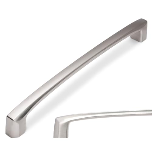 10 Pack 7 Inch Kitchen Cabinet Handles Brushed Satin Nickel Cabinet Pulls Silver Drawer Pulls Zinc Alloy Kitchen Hardware - color: Brushed Satin Nickel, size: 7'' Hole Center(177mm)