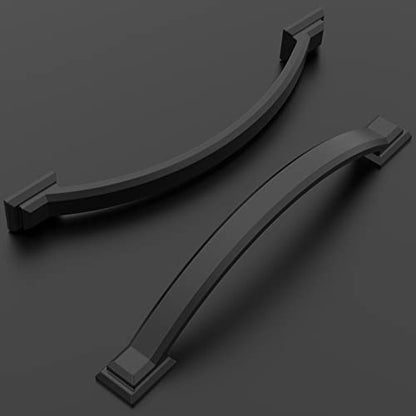 Amerdeco 10 Pack Matte Black Cabinet Pulls 7" - color: Matte Black, size: 7" hole center
