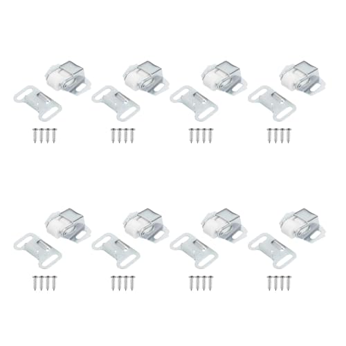ZYAMY 8PCS Heavy Duty Mailbox Replacement Roller Latch Kit with Screws Single Roller Suction Catch Spring Loaded Storage Box Door Latch Replacement for Closet Cabinet RV Door Compartment
