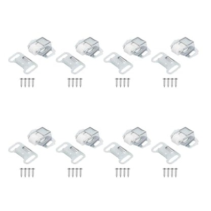 ZYAMY 8PCS Heavy Duty Mailbox Replacement Roller Latch Kit with Screws Single Roller Suction Catch Spring Loaded Storage Box Door Latch Replacement for Closet Cabinet RV Door Compartment