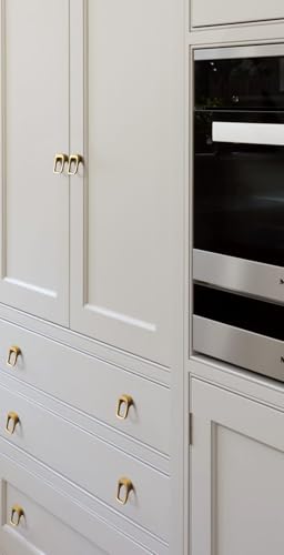 Goo-Ki Brushed Gold Cabinet pulls with 0.6''(16mm) Hole Center,Modern Zinc Alloy Finger Pulls for Drawer,Wardrobe,Cupboard,6 Pack - color: Brushed Gold, size: 0.6'' HOLE CENTERS