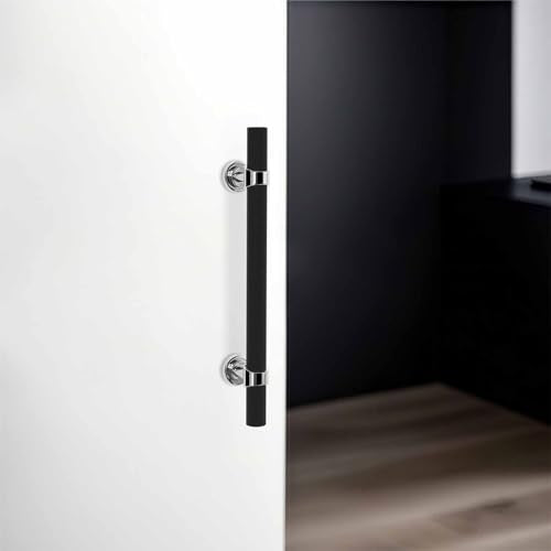 20 Pack 5 Inch Black and Polished Chrome Cabinet Handles - color: Black and Polished Chrome, size: 5'' Hole Center(128mm)