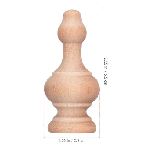 10Pcs Unfinished Wood Finials 2.55" .06" Natural Solid