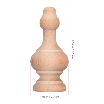 10Pcs Unfinished Wood Finials 2.55" .06" Natural Solid