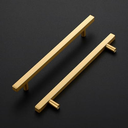 Ravinte Champagne Gold Handles Square Cabinet Hardware 7-1/2 Inch 10 Pack - size: 7-1/2" Hole Center
