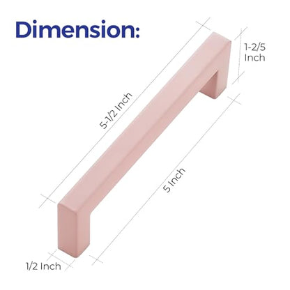 Ravinte Pink Square Cabinet Handles Drawer Pulls,5 Inch,5 Pack - color: Pink