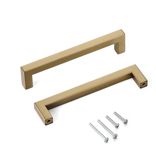 30 Pack Champagne Gold Cabinet Pulls 6.3 Inch Hole Center(160mm) Brushed Champagne Drawer Pulls Stainless Steel Cupboard Handles Modern Kitchen Handles for Cabinets and Drawers - color: Champagne, size: 6.3 inch hole center (160mm)