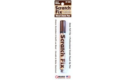 U-Mark Scratch Fix Wood Stain Pen 5mm Tip, Marks On Wood Furniture Cabinets Doors Floors Frames Molding, Blister Pack, Dark Brown - color: Dark Brown
