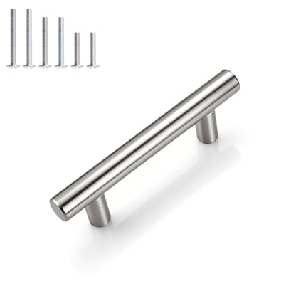 Gobrico 10 Pack 2-1/2" (64mm) Hole Center Cabinet Handles, Brushed Nickel Cabinet Pulls, Satin Nickel Stainless Steel Drawer Pulls, 4" Overall Length - color: Brushed Nickel, size: 2-1/2 Inch Hole Center