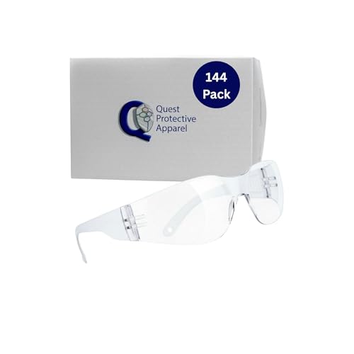Quest Anti-Fog Safety Glasses, ANSI Z87.1, Clear, Pack of 144 - color: Clear, size: Pack of 144
