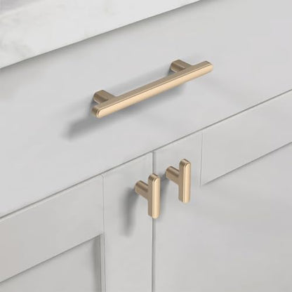 Asidrama 10 Pack 3.75 Inch(96mm) Champagne Copper Cabinet Handles, Kitchen Cabinet Hardware for Cupboard Drawer Pulls - color: Champagne Copper, size: 3.75" Hole Center, style: 10 Pack