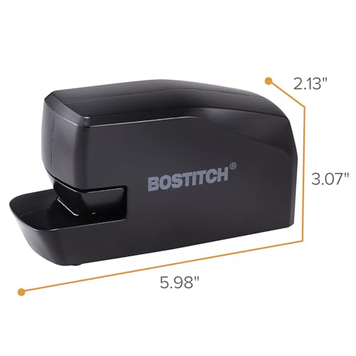 Bostitch Office Portable Electric Stapler, 20 Sheets, AC or Battery Powered, Black (MDS20-BLK) - color: Black