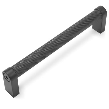 10 Pack 5 Inch Matte Black Kitchen Cabinet Handles Knurled Cabinet Pulls Black Drawer Pulls Kitchen Hardware - color: Matte Black, size: 5'' Hole Center(128mm)