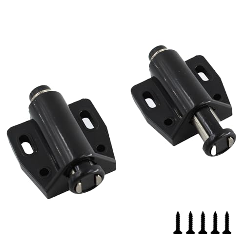 Black Magnetic Touch Latch, Push to Open Cabinet Magnetic Door Latches, Magnetic Push Release Latch and Catch for Cabinet Door Cupboard Drawers, 2pcs - color: Black, size: 2 Pieces