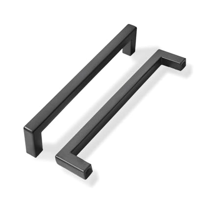 khtumeware 20 Pack 6 inch Center to Center Solid Black Cabinet Pulls Square Bar Drawer Handles Cabinet Handles Matte Black Drawer Pulls Kitchen Cabinet Hardware - color: Black, size: 6 inch(152mm) hole center