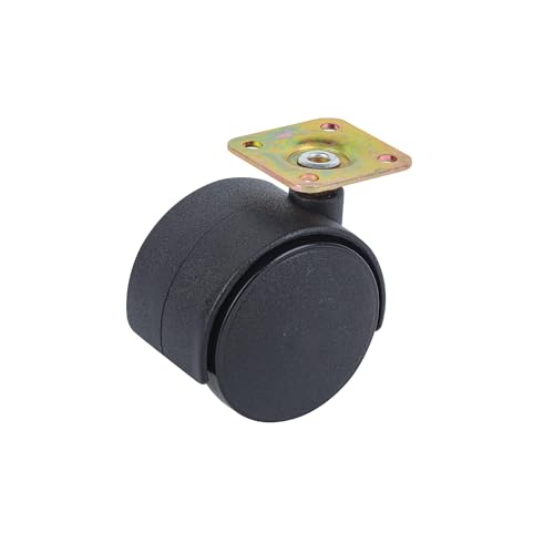 Shepherd Hardware 9417 2-Inch Office Chair Caster, Twin Wheel, 1-1/2-Inch Sq. Plate, 75lb Load Capacity, 2-Pack,Black - style: 2" wheel, 1-1/2" Sq. plate