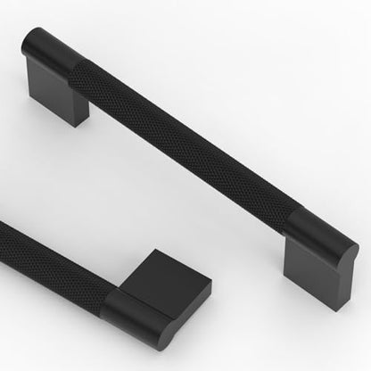 Asidrama 10 Pack 5 inch Matte Black Knurled Cabinet Handles - color: Matte Black, size: 5" Hole Center(128mm)