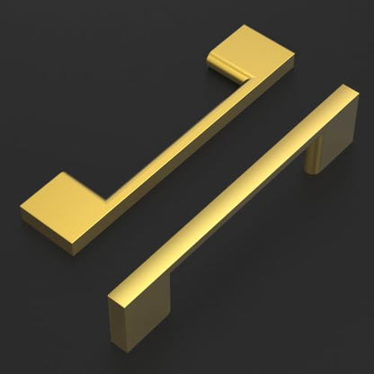 Amerdeco 10 Pack Heavy Duty Solid Zinc Alloy Vibrant Brushed Moderne Brass Cabinet Pulls 3" - color: Brushed Moderne Brass, size: 3" hole center