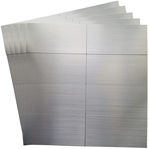 40-Pack 3"x6" Brushed Silver Aluminum Peel and Stick Tile - color: Brushed Aluminum
