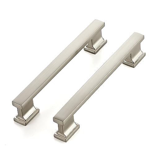 Brushed Nickel Cabinet Pulls, 5 Inch (128mm), 20 Pack, Heavy Duty - color: Brushed Nickel, size: 5" Hole Center
