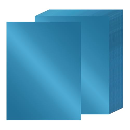 24 Sheets Blue Metallic Cardstock Paper 8.5 X 11", 92lb/250gsm Thick Paper Blue Foil Cardstock Shiny Mirror Glitter Paper for Crafts Scrapbook Card Making Invitations Party Decoration - color: Blue
