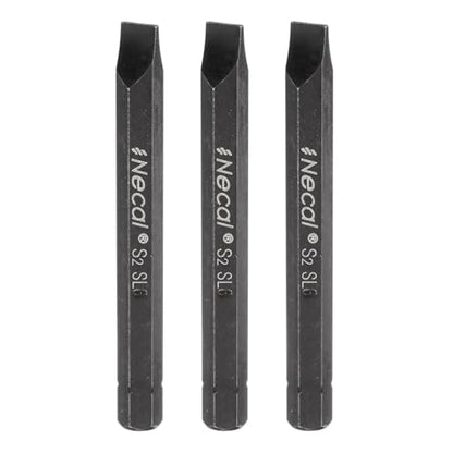 HARFINGTON 3pcs SL8 Slotted Screwdriver Bit 5/16" Hex Shank 80mm/3.15" Length Magnetic Flat Head Hex Bits S2 Steel Screw Driver Bit for Impact Electric Screw Driver Power Tools, Black - color: Black, size: SL8 x 80mm