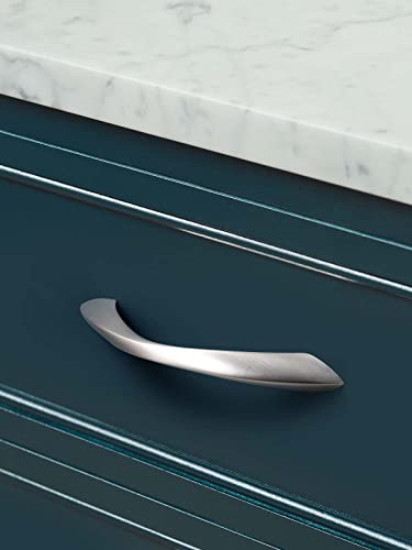5 Pack Brushed Nickel Cabinet Pulls 3-3/4 Inch Arch Twisted Silver Handles Drawer Kitchen Cupboard Bathroom Dresser Cabinet Hardware Zinc Alloy - color: Brushed Nickel, size: 3.75 inch Hole Centers
