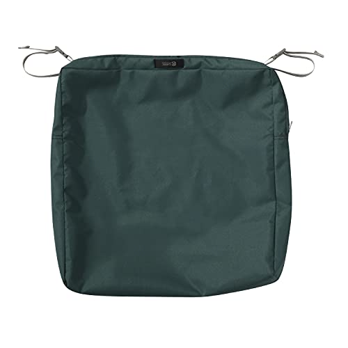 Classic Accessories 62-008-MGREEN-EC Ravenna Seat Cushion, 19x19x3 Inch (Pack of 1), Mallard Green, Chair Seat Cushion - color: Mallard Green, size: 19"W x 19"D x 3"Thick