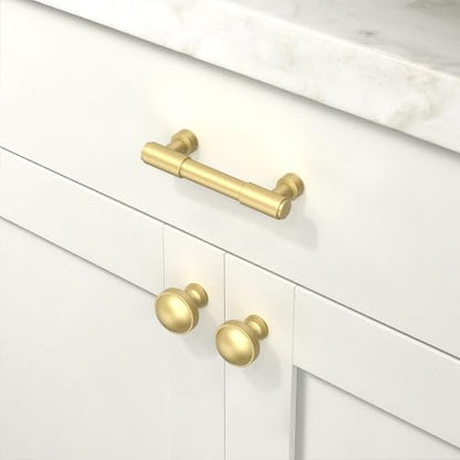 10 Pack Brushed Gold Cabinet Pulls 3 Inch(76mm) Kitchen Cabinet Handles Cabinet Hardware for Drawer Pulls - color: Brushed Gold, size: 3" Hole Center