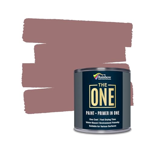 THE ONE All-In-One Paint & Primer - Dark Pink Satin, 8.5 Fl Oz/250ml | 1 Coat Formula | Easy Indoor & Outdoor Decorating for Home & Garden Walls, Floors & Furniture | Water-Based & Low VOC - color: Dark Pink, size: 8.5 Fl Oz (Pack of 1)