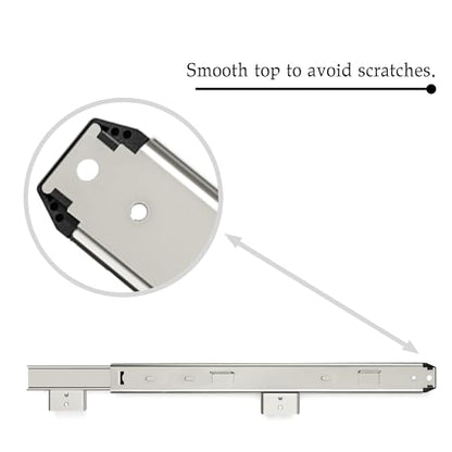 FRMSAET Heavy Duty Under Mount 12/14/16/18inch Drawer Slides-12 inch Silver - color: Silver, size: 12 Inch