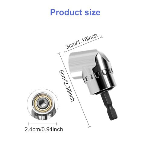 105° Angle Drill Adapter 6 Inch Short Right Angle Attachment Hex Shank