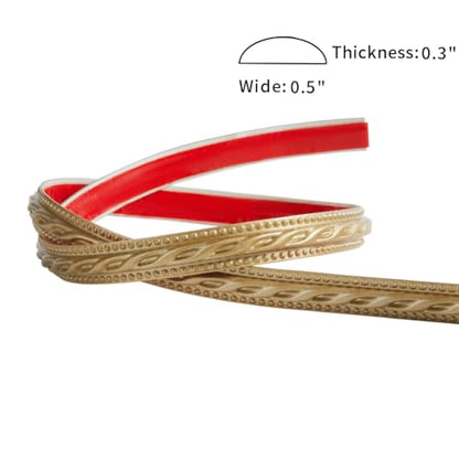 Flexible Molding Trim for Wall, Mirror, Cabinet Edge Moulding 1/2" X 120", 0.3" Thickness,Self-Adhesive,Champagne Gold - size: 1/2 inch
