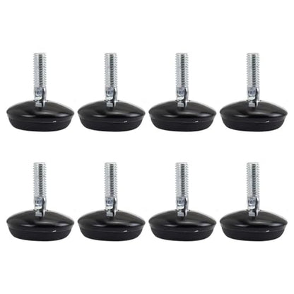 BORDSTRACT 8Pcs M6 Adjustable Swivel Leveling Feet - size: Black-D28*M6*31